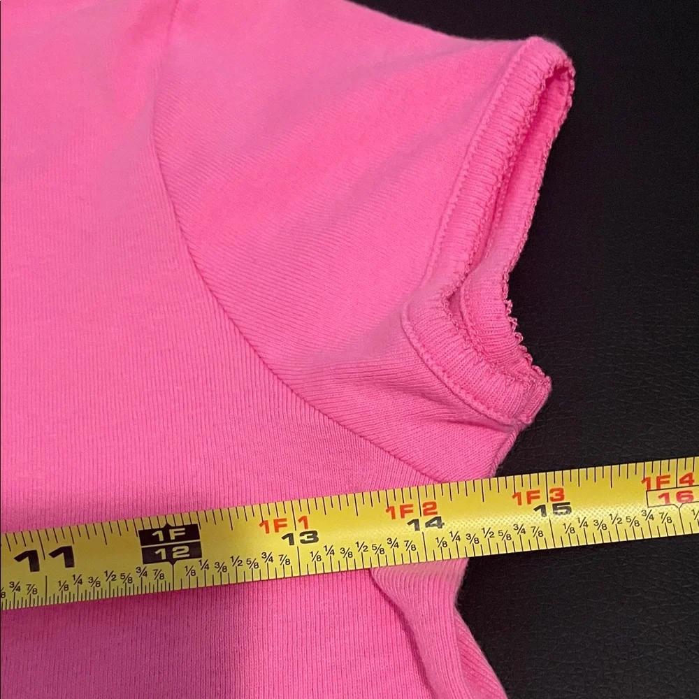 Lilly Pulitzer Two Tops Vibrant Pink Long Sleeve and short sleeve Tees size 14